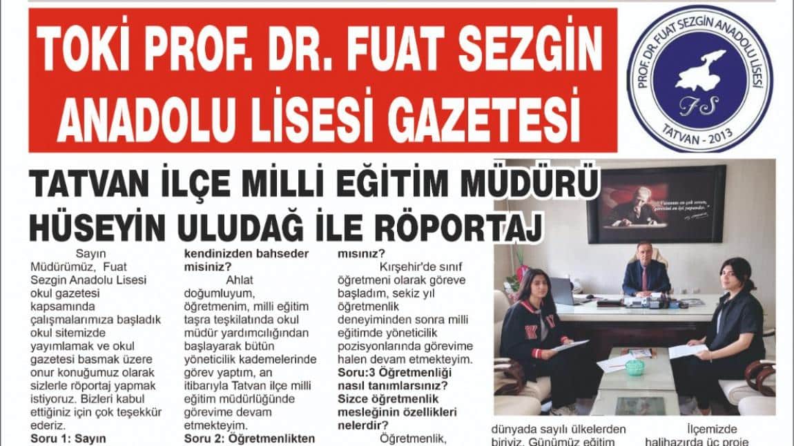Okul Gazetemiz Basıldı.
